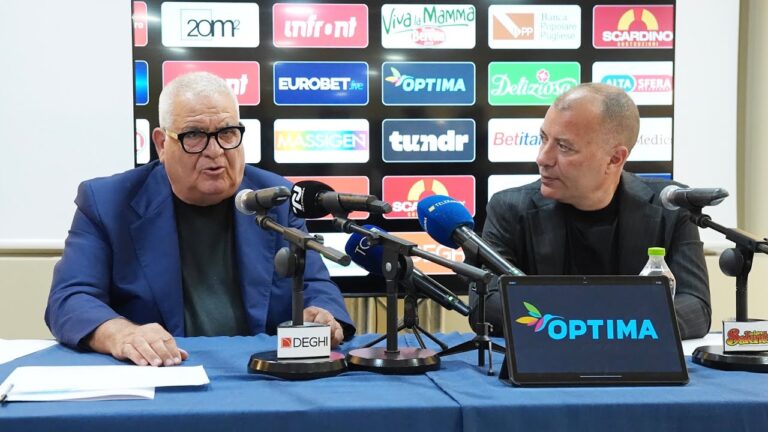La conferenza stampa del Presidente Sticchi Damiani e del Responsabile Area Tecnica Corvino